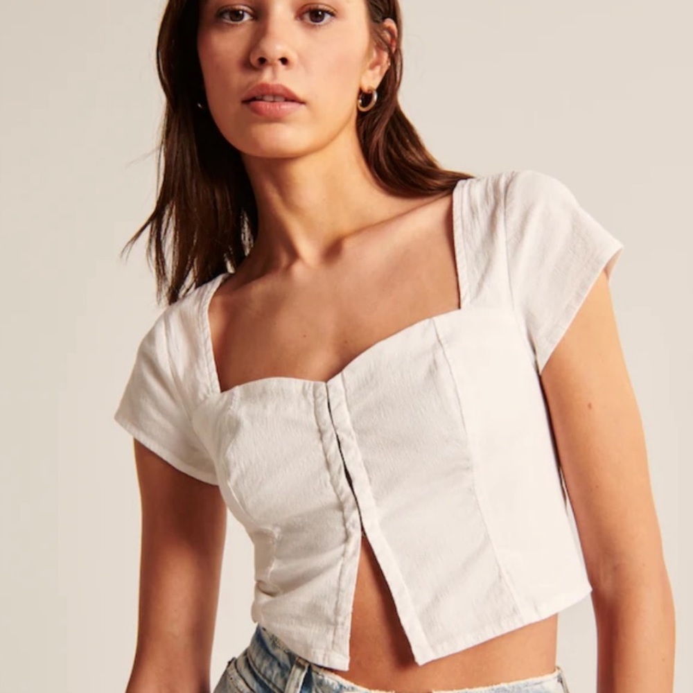 White Clip Up Shirt